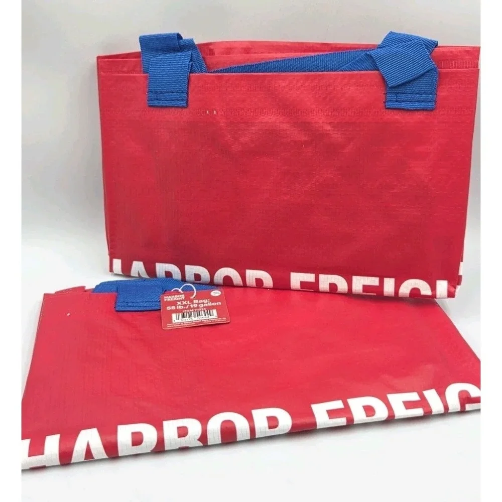 2 Pack Harbor Freight XXL Reusable Tote Bags Red 55 lb.‎ / 19 Gallon FRAKTA Bags